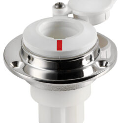 Basetta dritta incasso inox cappuccio b.co x aste