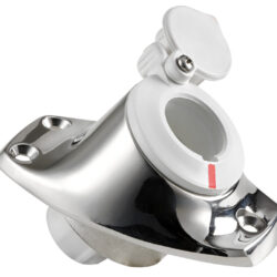 Basetta angolata a incasso inox cappuccio bianco