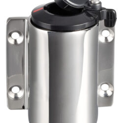 Basetta a parete inox cappuccio nero 3 contatti