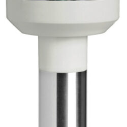 Asta 100 cm inox con fanale plastica bianca