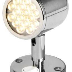 Faretto snodato con interruttore acc.inox