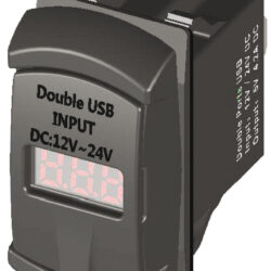 Presa doppia USB-A più voltmetro