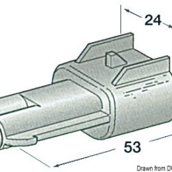 Connettore stagno maschio 2 poli 1 CF(5 PZ)