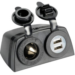 Presa accendisigari + doppia USB con carenatura