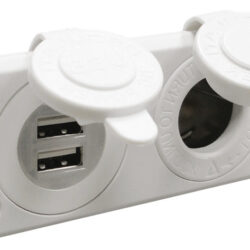 Presa accendisigari + doppia USB bianca