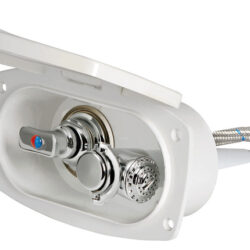 Box doccia New Edge bianca tubo PVC 2,5 m uscita posteriore