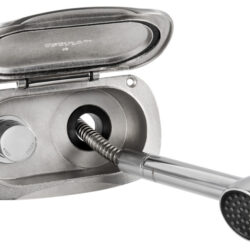 Box doccia Elissa inox con doccia tubo PVC 4 m