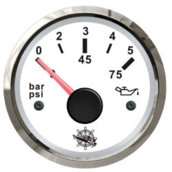 Indicatore pressione olio 0-5bar bianco/lucida