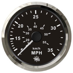 Spidometro Pitot 0-35 MPH nero/lucida