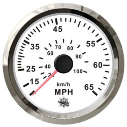 Spidometro Pitot 0-65 MPH bianco/lucida