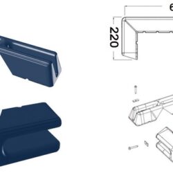 Protezione per pontile 640 + 220 mm blu