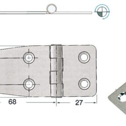 Cerniera inox asimm. 95x39 mm