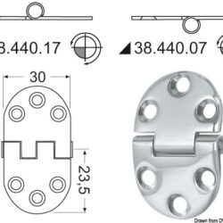Cerniera inox 47x30 mm