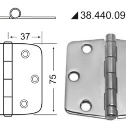 Cerniera inox 74x75 mm