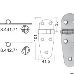 Cerniera inox 101x41,5 mm