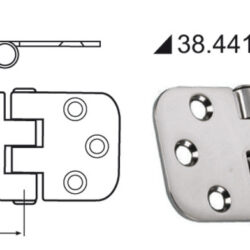 Cerniera inox rovesciata 70x39 mm