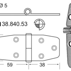 Cerniere inox 97x38 mm