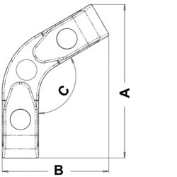 Passacavo angolare a rulli 120°