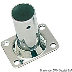 Basetta rettangolare inox 90°22 mm