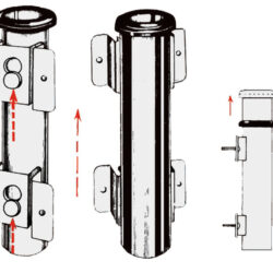 Portacanne parete inox 42 mm