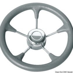 Volante poliuretano razze inox Ø mm 280 grigio