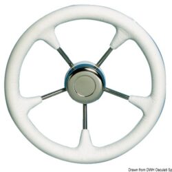 Volante poliuretano razze inox Ø mm 280 bianco