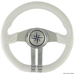 Volante bianco razze argento/cromo