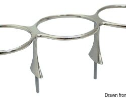 Portabicchieri inox triplo con prigionieri