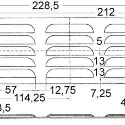 Griglia areazione inox 76 x 229 mm