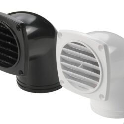 Presa d'aria ABS con collare 90° mm 92 x 92 nera