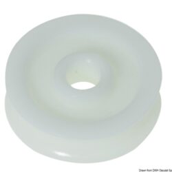 Puleggia in delrin mm 45 per cime Ø mm 10 bianca