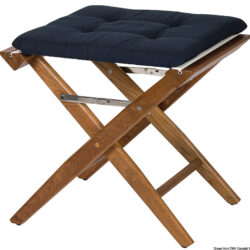 Sgabello con tela blu imbottit