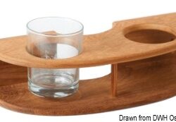 Portabicchiere teak a parete 2 posti