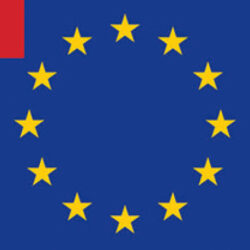 Bandiera Europa + Italia 30 x45 cm